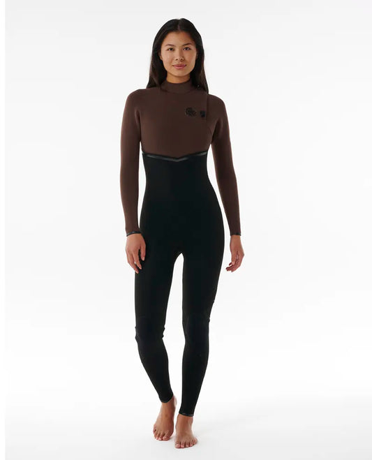 Long John Rip Curl E-Bomb E7 Zip Free 3.2mm Feminino Chocolate