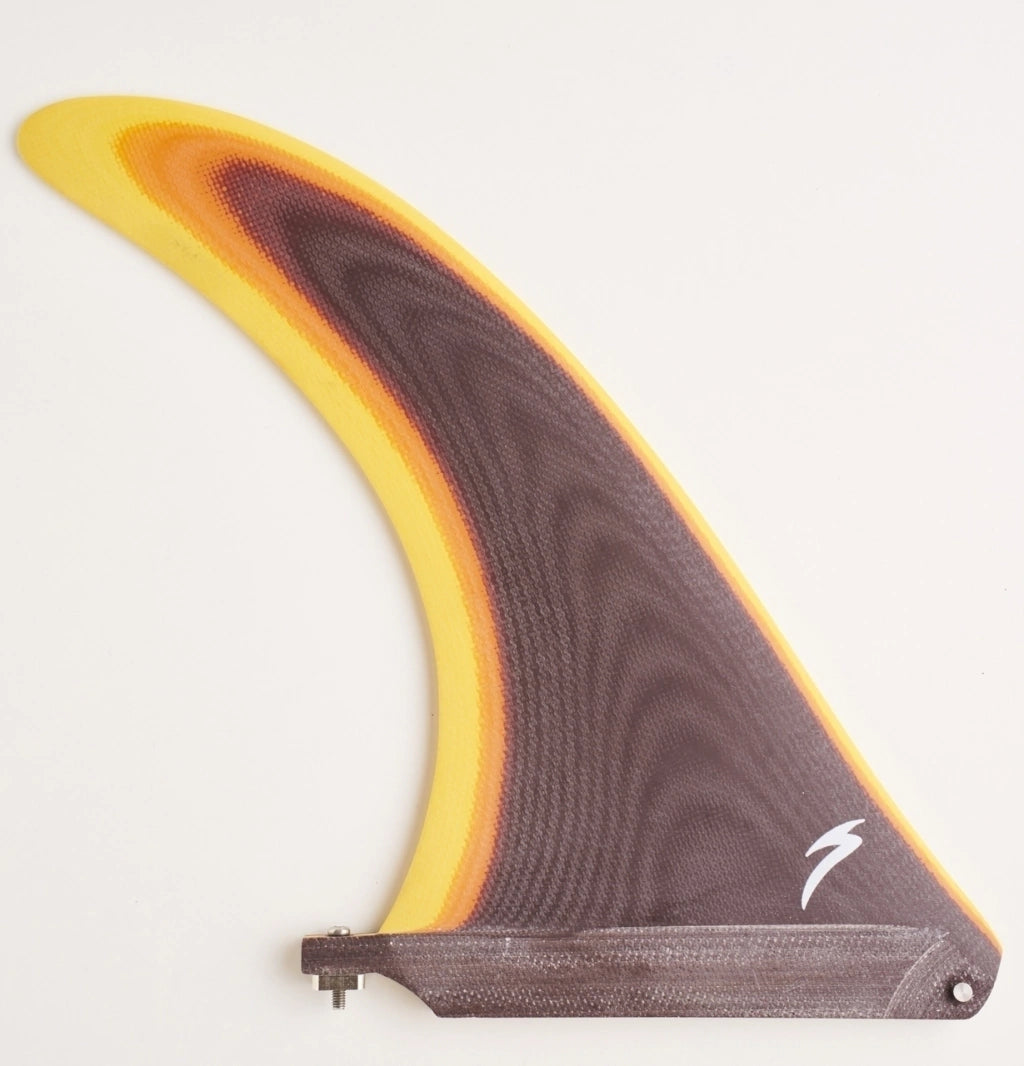 Superfins Quilha Para Prancha De Surf Monoquilha - Single Fin 9" Progressiva - Cor Vinho E Amarelo - Material Importado